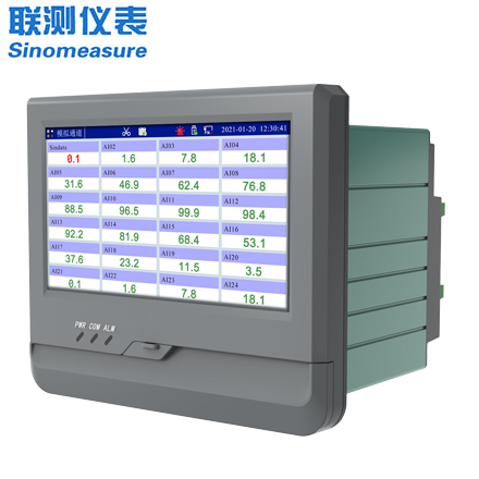 聯(lián)測(cè)_SIN-R8000A_(觸摸屏)0.5S高速采集_1-24路可選_7英寸無紙記錄儀__溫度_壓力_多種參數(shù)